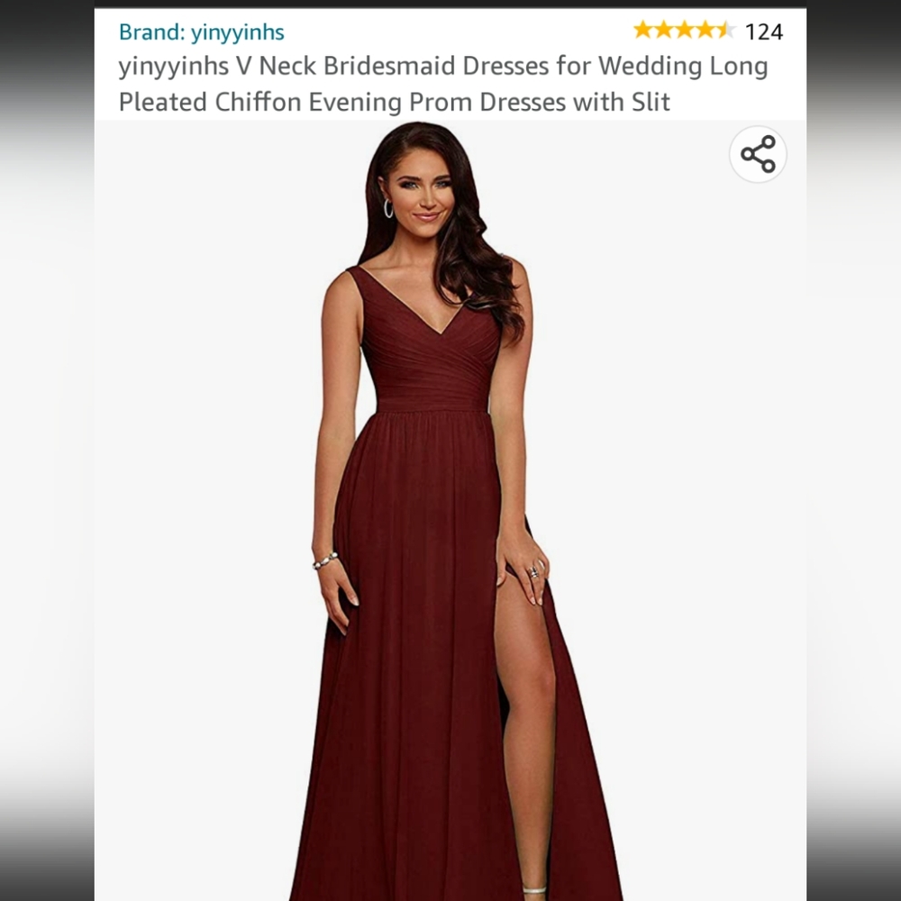 Burgundy /wine bridesmaid / formal floor length, a-line dress